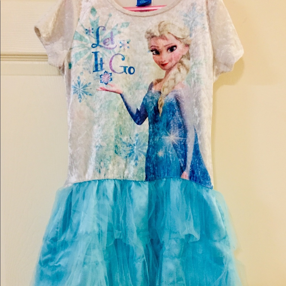 Youth medium frozen tee shirt tulle dress